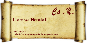 Csonka Mendel névjegykártya